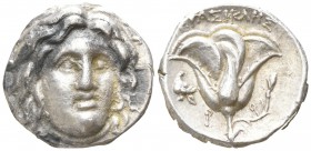 Islands off Caria. Rhodos. EPAΣIKΛHΣ, magistrate. 275-250 BC. Didrachm AR