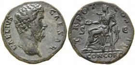 Aelius AD 136-138. Rome. Sestertius Æ