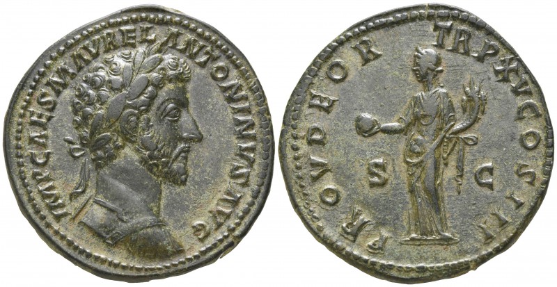 Marcus Aurelius AD 161-180. Rome
Sestertius Æ

33mm., 29,87g.

IMP CAES M A...