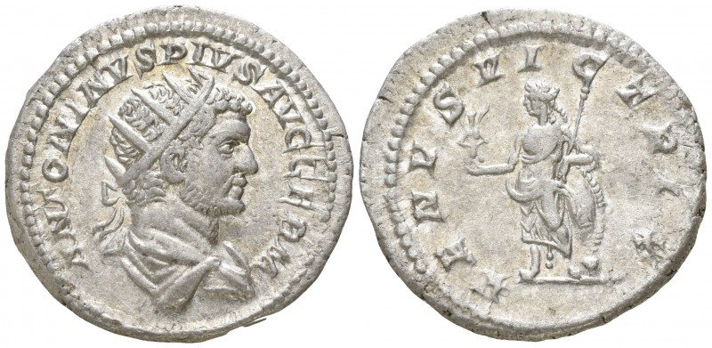 Caracalla AD 211-217. Rome
Antoninian AR

23mm., 5,17g.

ANTONINVS PIVS AVG...