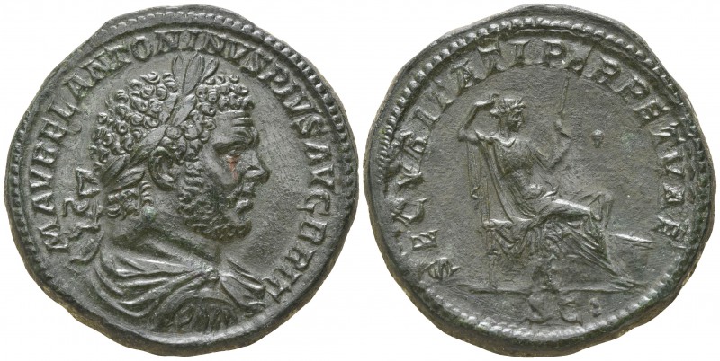 Caracalla AD 211-217. Rome
Sestertius Æ

33mm., 29,74g.

M AVREL ANTONINVS ...