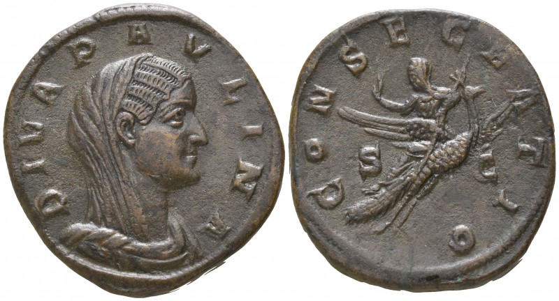 Diva Paulina AD 236. Rome
Sestertius Æ

32mm., 20,52g.

DIVA PAVLINA, veile...