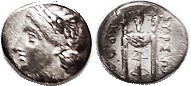 KOLOPHON , Hemidrachm, , 390-350 BC, Apollo head l./Tripod, S4347 (£120); AVF, n...