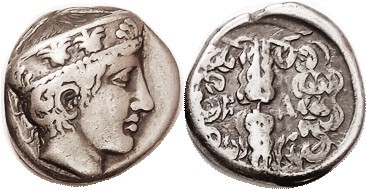 OLYMPIA , Stater, 421-365 BC, Hera head r, with stephanos adorned with palmettes...