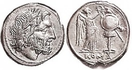Victoriatus, Cr.53/1, Sy.83, Jupiter head r/Victory crowning trophy, AEF/VF, well centered & struck, minor edge irregularity, bright lusterlike silver...