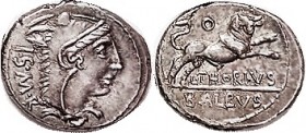 L. Thorius Balbus, Cr. 316/1, Sy.598, Juno Sospita head r/bull jumping r, O above; Practically mint state, obv well centered, rev just sl off-ctr but ...