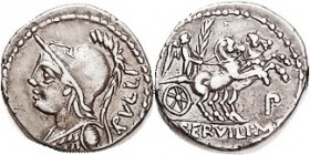 P. Servilius Rullus, Cr.328/1, Sy.601, Minerva bust l./ Victory in biga r; Choice VF, nearly centered & complete, boldly struck, perfect metal with at...