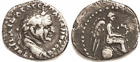 VESPASIAN , Caesarea, Hemidrachm, Nike std r on globe; VF, obv centered with full tho crude lgnd, rev somewhat off-ctr, decent metal with dark tone in...
