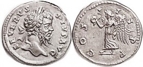 SEPTIMIUS SEVERUS , Den, COS III PP, Victory adv l, Choice EF, well centered & struck, on a full flan, good metal quality with lt tone. Distinctive st...