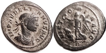 Denarius (scarce), VICTORIA AVG, Victory adv l, captive, F+/F, centered on oval ...