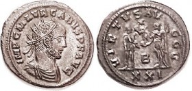 CARUS , Ant, VIRTVS AVGGG, Jupiter giving Victory to Ruler, B/XXi; AEF, perfectly centered & nicely struck on a round flan, grey-brown tone with under...