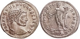 SEVERUS II, As Caesar, Follis, GENIO POPVLI ROMANI, Genius stg l, SMSD; Choice EF+, well centered & sharply struck, lustery silvered surfaces with mod...