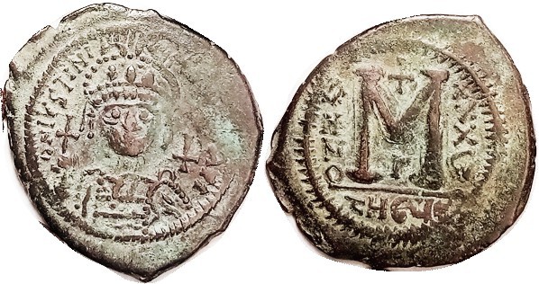 Follis, S223, Facg bust/THEUP, Year XXXu-Gamma; VF, centered on large unround fl...