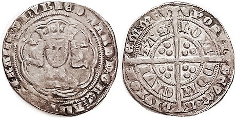 ENGLAND , Edward III, 1327-77, Ar Groat, London, S1566 (Series D, but reversed N...