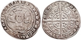 ENGLAND , Edward III, 1327-77, Ar Groat, London, S1566 (Series D, but reversed Ns on rev as on Series C); F+/VF, nrly centered on full flan, small par...