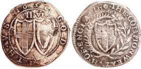 Commonwealth, 1/2 Crown, 1656, 2 shields/shield in wreath; S3215; F or so, a little crude but lgnds nrly all clear, sl touches of roughness, ltly tone...