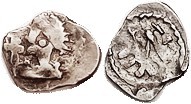FRANCE , Merovingian, Marseilles, Nemfidius (Patrician of City) 700-710, Ar Denier, 11 mm, crude bust l, cross in front/ degraded monogram; conservati...