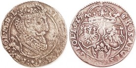 POLAND, Sigismund III, Ar 6 Groschen, 1625, 26 mm, bust r/2 crowned shields etc, VG-F, some lgnds flatly struck, portrait OK, toned, sl haymarking. Cl...