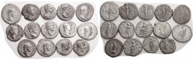 14 asstd Denarii, lower grade, small flans, some roughness, etc, some with good metal & just worn with partial lgnds.