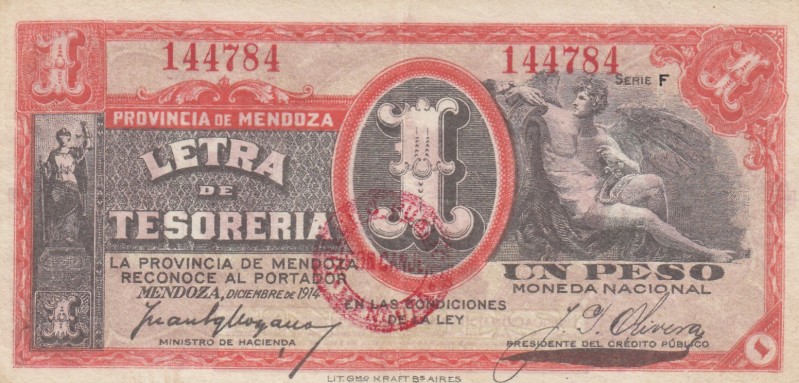 Argentina, 1 Peso, 1914, XF, pS2088 
Serial Number: 144784
Estimate: 125-250 U...