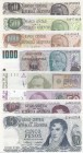 Argentina, UNC, (Total 8 banknotes)
5 Pesos, 1974; 10 Pesos, 1976; 50 Pesos, 1976; 500 Pesos, 1982; 1.000 Pesos, 1976; 1.000 Pesos, 1983; 50 Australe...