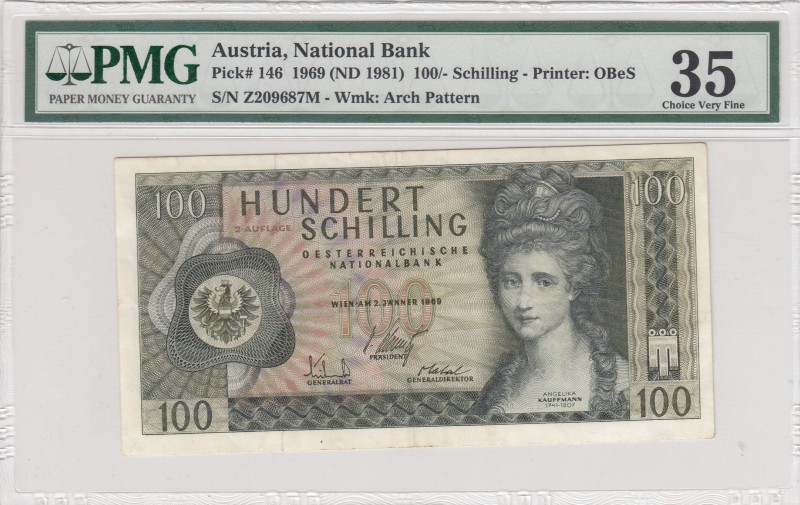 Austria, 100 Schilling, 1981, VF, p146 
PMG 35
Serial Number: Z209687M
Estima...