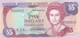 Bermuda, 5 Dollars, 1989, UNC, p35a 
Serial Number: B1 000313
Estimate: 100-200 USD
