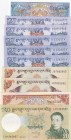 Bhutan, UNC, (Total 10 banknotes)
1 Ngultrum, 1981;1 Ngultrum (5), 2013; 5 Ngultrum (2), 2006; 5 Ngultrum, 1985; 20 Ngultrum, 2013
Estimate: 25-50 U...