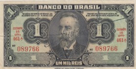 Brazil, 1 Mil Reis, 1944, VF, p131a 
Serial Number: 461A.089766
Estimate: 25-50 USD