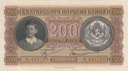 Bulgaria, 200 Leva, 1943, XF (+), p64a 
Serial Number: 1.445719
Estimate: 25-50 USD