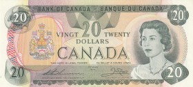 Canada, 20 Dollars, 1979, UNC, p93c 
Queen Elizabeth II potrait. 
Serial Number: 56579870086
Estimate: 40-80 USD