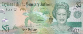 Cayman Islands, 5 Dollars, 2010, UNC, p39a 
Serial Number: D/I 400131
Estimate: 15-30 USD