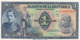 Colombia, 1947, XF, p380 
Serial Number: C2868219
Estimate: 35-70 USD