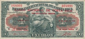 Costa Rica, 1 Colon, 1943, VF, p190 
Serial Number: 168991
Estimate: 150-300 USD