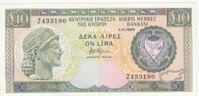Cyprus, 10 Pounds, 1989, XF, p55a 
Serial Number: Z 433190
Estimate: 35-70 USD
