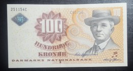 Denmark, 100 Kroner, 2007, UNC, p61g 
Serial Number: C8071C 251145C
Estimate: 40-80 USD