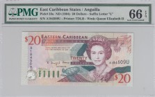 East Caribbean States, 20 Dollars, 1994, UNC, p33u 
Angiulla, PMG 66 EPQ
Serial Number: A 184509 U
Estimate: 75-150 USD