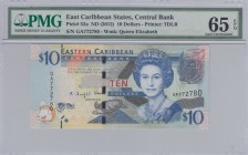 East Caribbean States, 10 Dollars, 2012, UNC, p52a 
PMG 65 EPQ
Serial Number: GA772780
Estimate: 35-70 USD