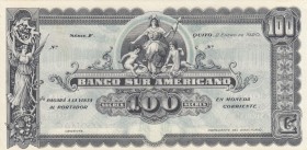 Ecuador, 100 Sucres, 1920, UNC, pS254 
Estimate: 40-80 USD