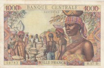 Equatorial African States, 1.000 Francs, 1963, VF, p8b 
Serial Number: B.17D 10782
Estimate: 300-600 USD