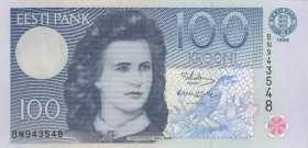 Estonia, 100 Krooni, 1994, UNC, p79a 
Serial Number: BN949548
Estimate: 60-120 USD