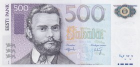 Estonia, 500 Krooni, 2000, UNC, p83 
Serial Number: BJ683725
Estimate: 120-240 USD