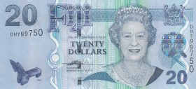 Fiji, 20 Dollars, 2007, UNC, p112 
Serial Number: DH799750
Estimate: 25-50 USD