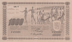 Finland, 1.000 Markkaa, 1922, XF, p67b 
Serial Number: J 476926
Estimate: 250-500 USD