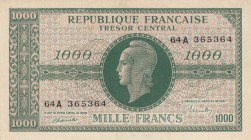 France, 1.000 Francs, 1944, XF, p107 
Serial Number: 64A 365364
Estimate: 50-100 USD