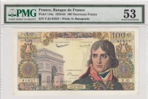 France, 100 Nouveaux Francs, 1959-64, AUNC, p144a 
PMG 53
Serial Number: Y.35 61627
Estimate: 300-600 USD