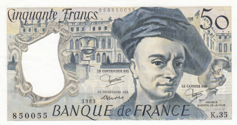 France, 50 Francs, 1983, XF, p152b 
Serial Number: 850055 K.35
Estimate: 15-30...
