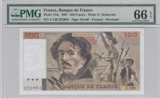 France, 100 Francs, 1987, UNC, p154c 
PMG 66 EPQ
Serial Number: Z.120 225904
Estimate: 60-120 USD