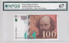 France, 100 Francs, 1997, UNC, p158 
NPGS 67 EPQ
Serial Number: M 035532360
Estimate: 50-100 USD