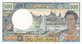 French Pacific Territories, 500 Francs, 1992, AUNC, p1d 
Serial Number: H.010 95953
Estimate: 20-40 USD